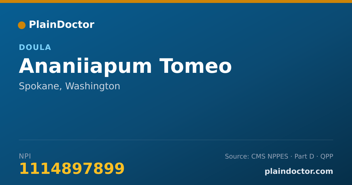 Shareable card for Ananiiapum Tomeo - Doula, Spokane, WA