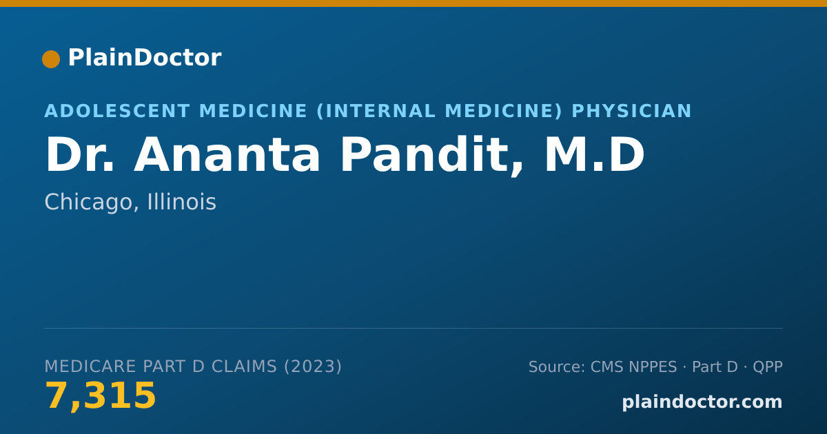 Shareable card for Ananta Pandit, M.D - Adolescent Medicine (Internal Medicine) Physician, Chicago, IL