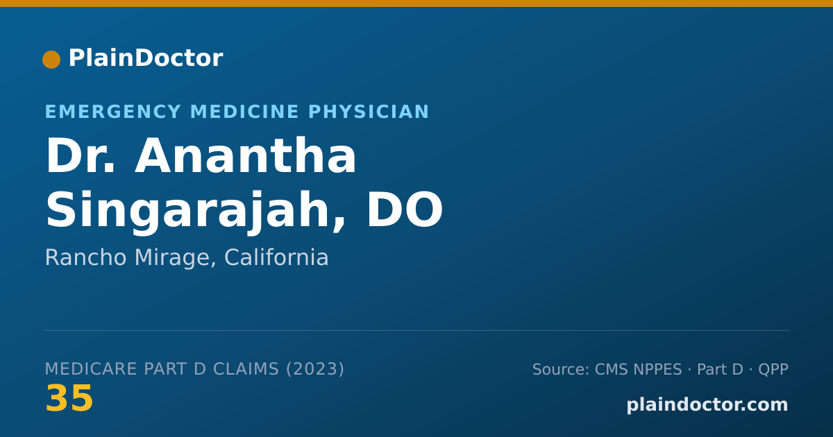 Shareable card for Anantha Singarajah, DO - Emergency Medicine Physician, Rancho Mirage, CA