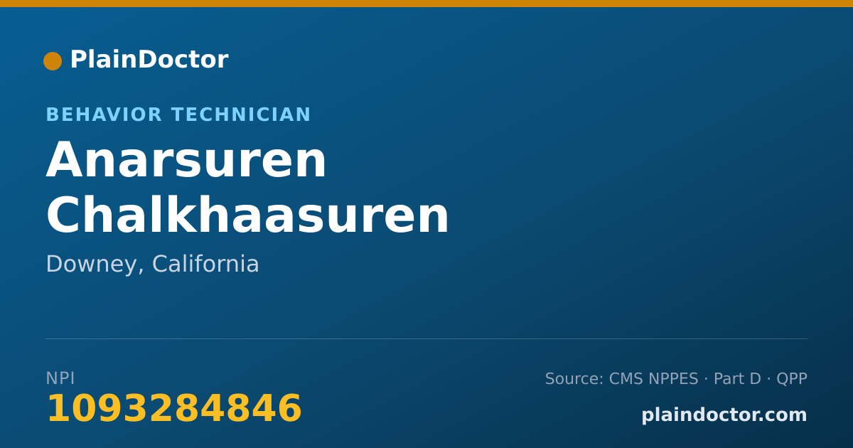 Shareable card for Anarsuren Chalkhaasuren - Behavior Technician, Downey, CA