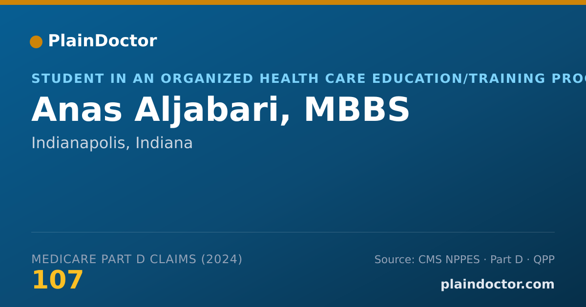 Shareable card for Anas Aljabari, MBBS - Student in an Organized Health Care Education/Training Program, Indianapolis, IN