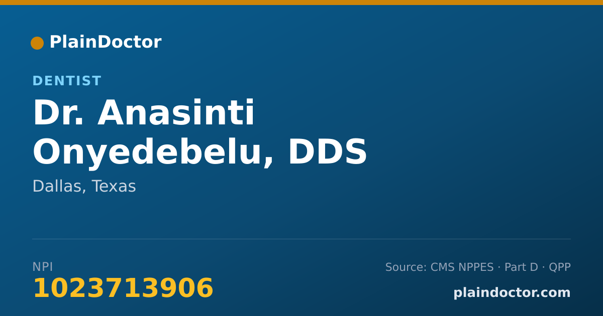 Shareable card for Anasinti Onyedebelu, DDS - Dentist, Dallas, TX