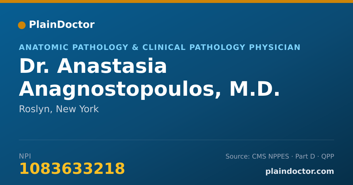 Shareable card for Anastasia Anagnostopoulos, M.D. - Anatomic Pathology & Clinical Pathology Physician, Roslyn, NY