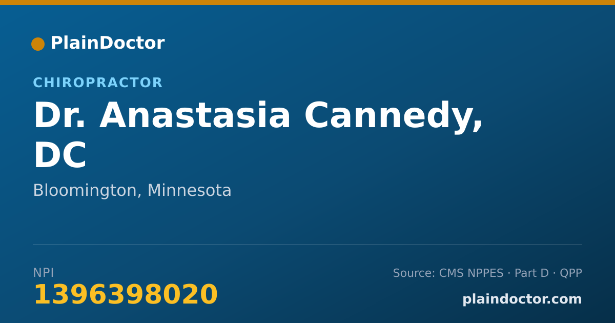 Shareable card for Anastasia Cannedy, DC - Chiropractor, Bloomington, MN