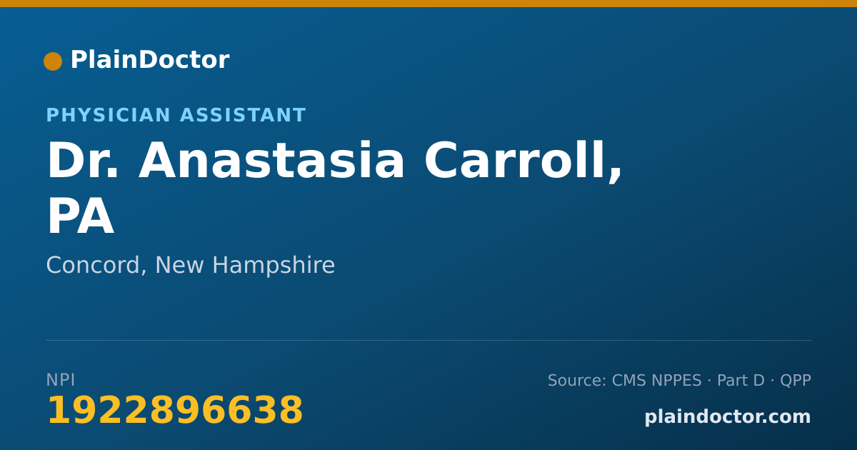 Shareable card for Anastasia Carroll, PA - Physician Assistant, Concord, NH