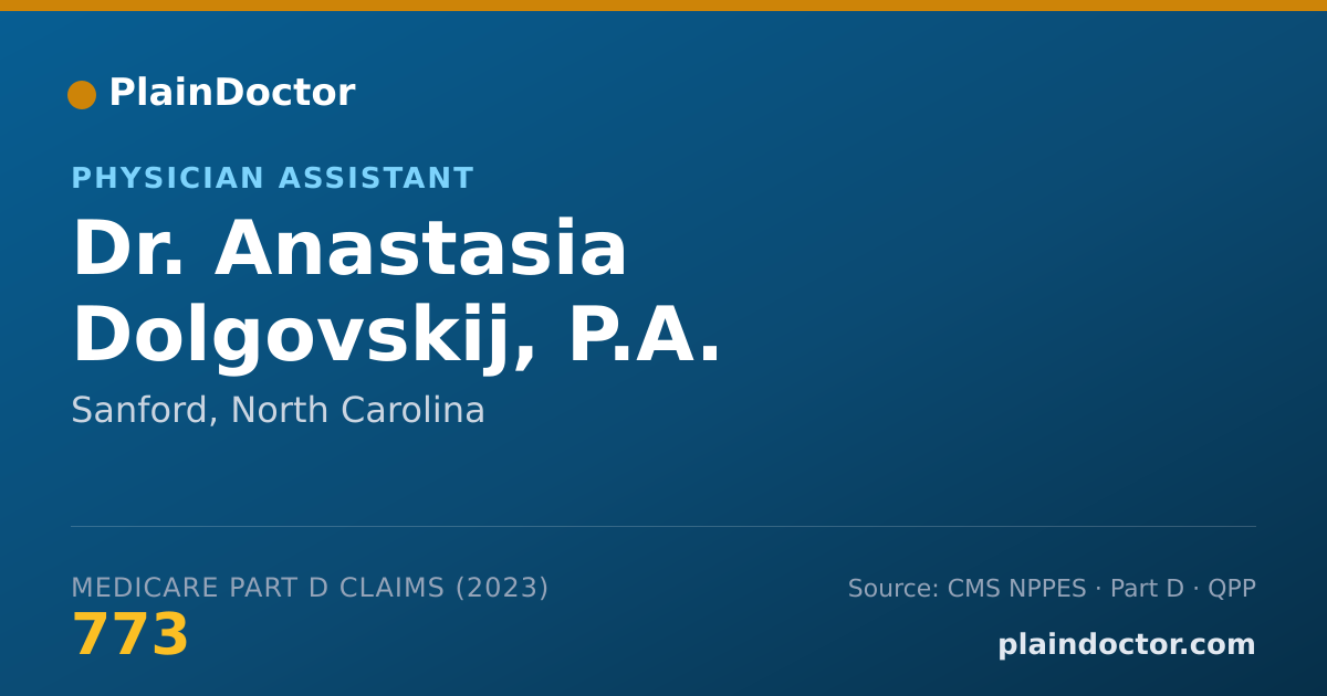 Shareable card for Anastasia Dolgovskij, P.A. - Physician Assistant, Sanford, NC