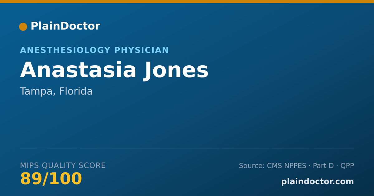 Shareable card for Anastasia Jones - Anesthesiology Physician, Tampa, FL