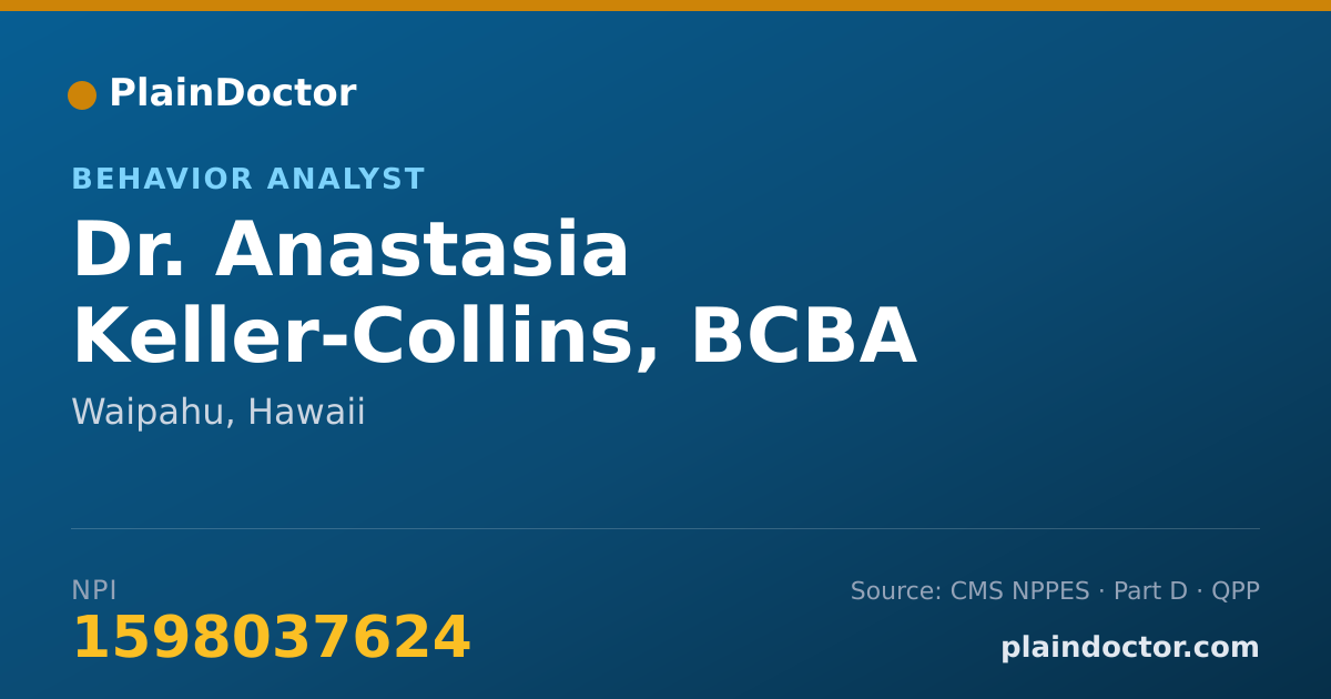 Shareable card for Anastasia Keller-Collins, BCBA - Behavior Analyst, Waipahu, HI