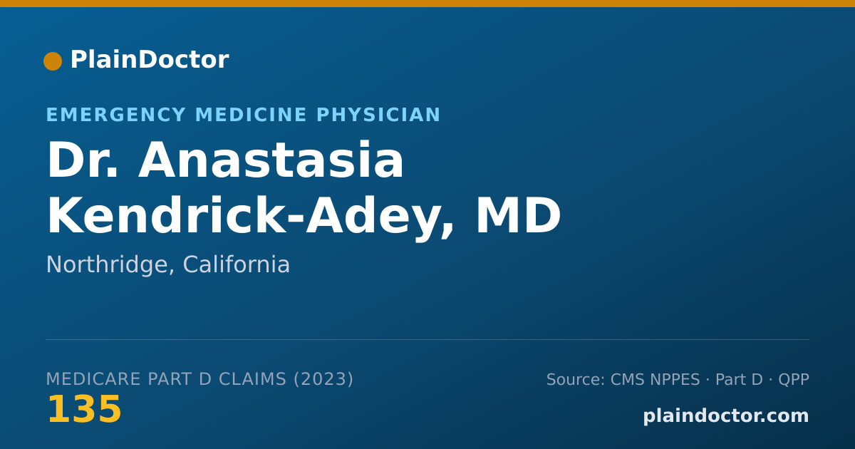 Shareable card for Anastasia Kendrick-Adey, MD - Emergency Medicine Physician, Northridge, CA