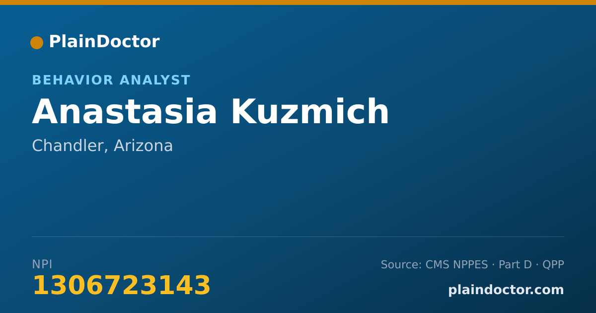 Shareable card for Anastasia Kuzmich - Behavior Analyst, Chandler, AZ