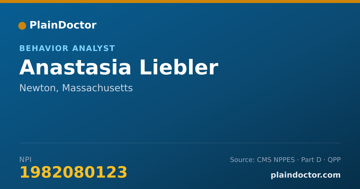 Shareable card for Anastasia Liebler - Behavior Analyst, Newton, MA