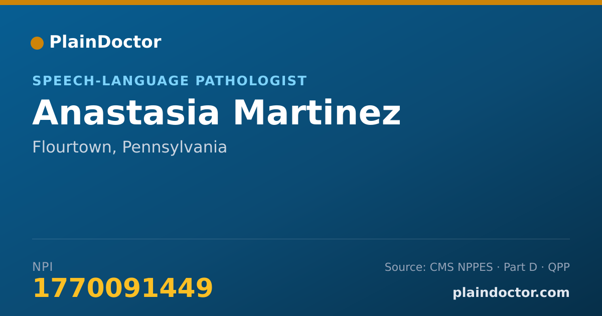 Shareable card for Anastasia Martinez - Speech-Language Pathologist, Flourtown, PA