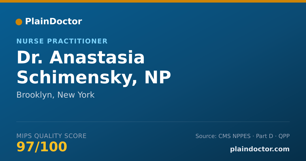 Shareable card for Anastasia Schimensky, NP - Nurse Practitioner, Brooklyn, NY