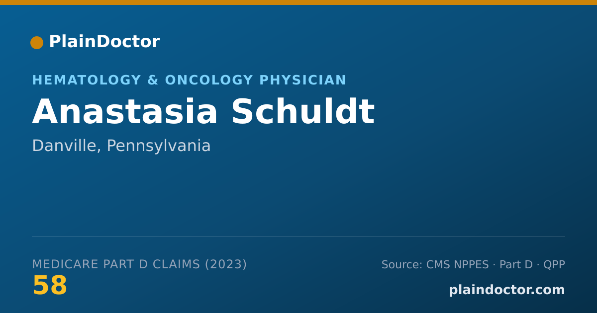 Shareable card for Anastasia Schuldt - Hematology & Oncology Physician, Danville, PA