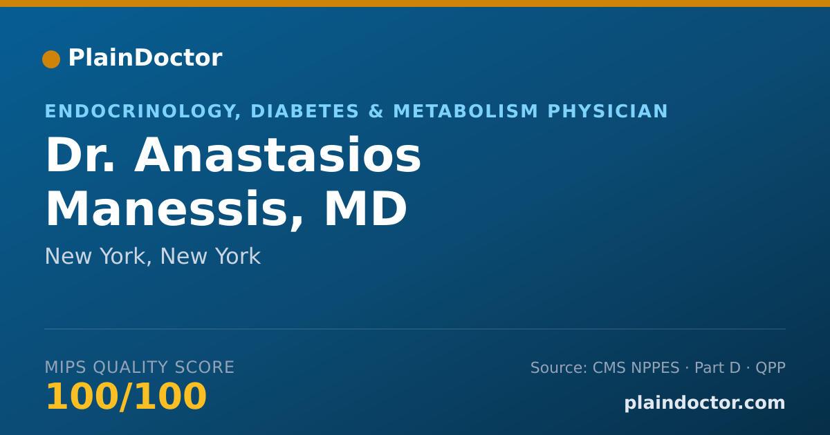Shareable card for Anastasios Manessis, MD - Endocrinology, Diabetes & Metabolism Physician, New York, NY