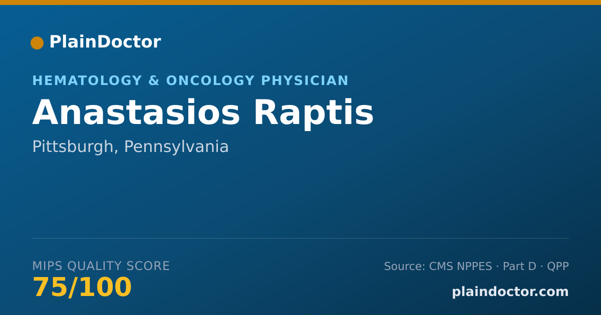 Shareable card for Anastasios Raptis - Hematology & Oncology Physician, Pittsburgh, PA