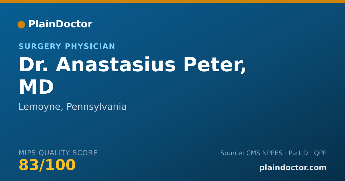 Shareable card for Anastasius Peter, MD - Surgery Physician, Lemoyne, PA