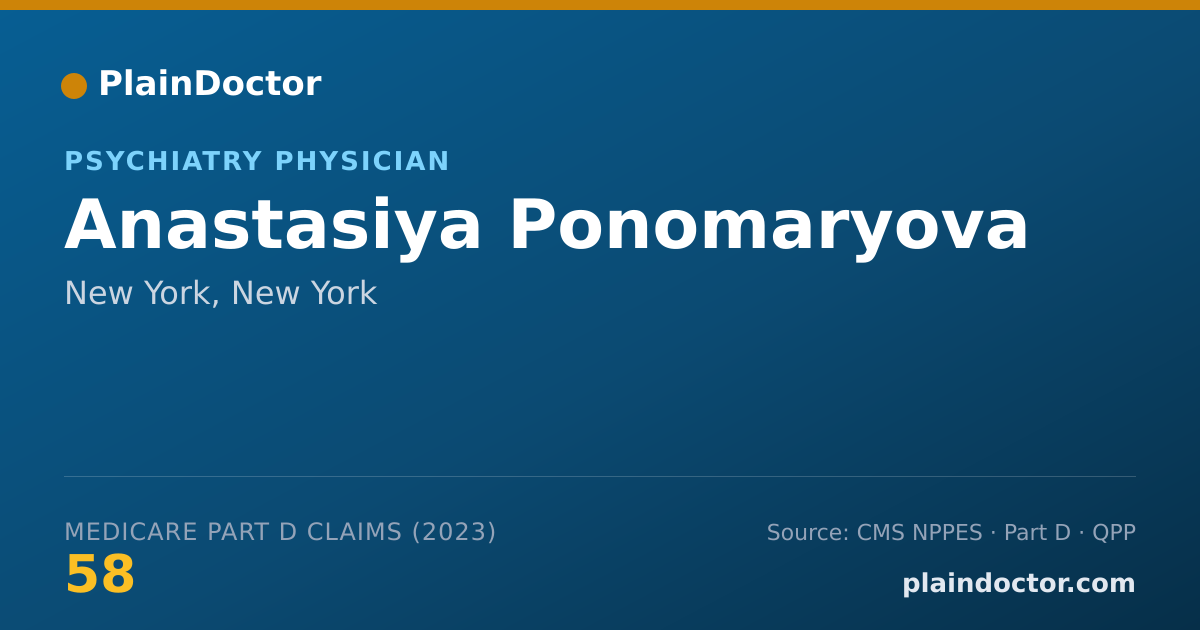 Shareable card for Anastasiya Ponomaryova - Psychiatry Physician, New York, NY