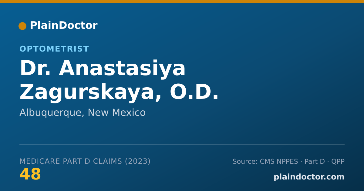 Shareable card for Anastasiya Zagurskaya, O.D. - Optometrist, Albuquerque, NM