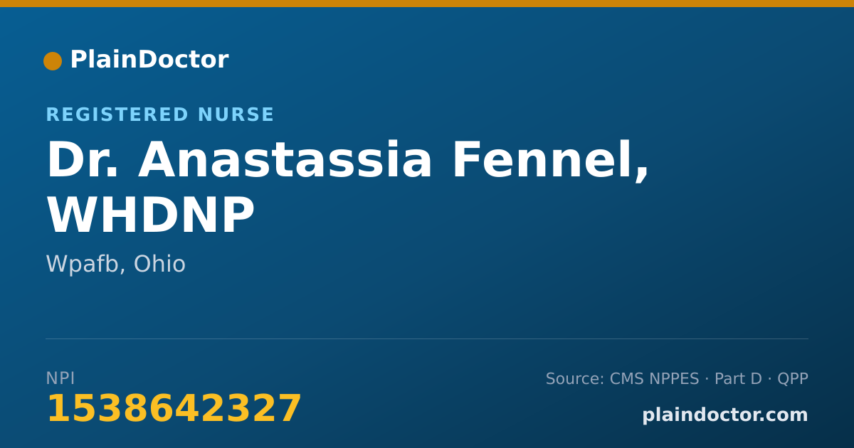 Shareable card for Anastassia Fennel, WHDNP - Registered Nurse, Wpafb, OH