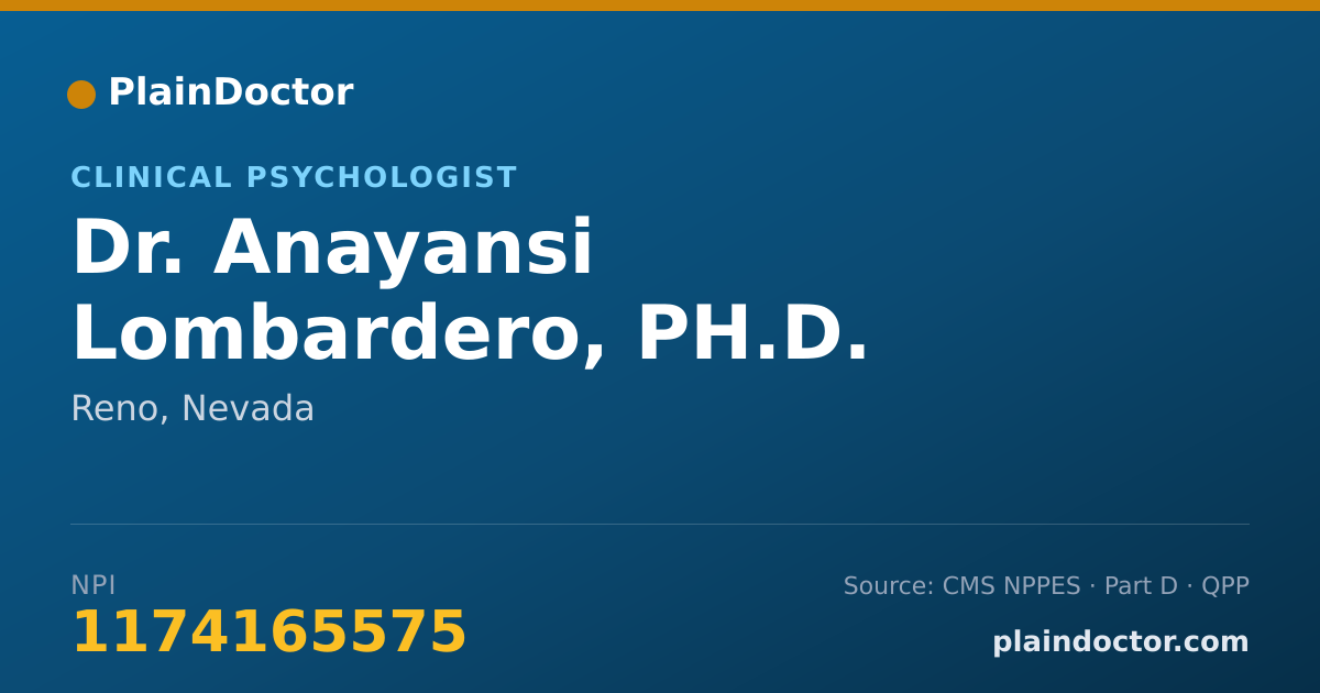 Shareable card for Anayansi Lombardero, PH.D. - Clinical Psychologist, Reno, NV