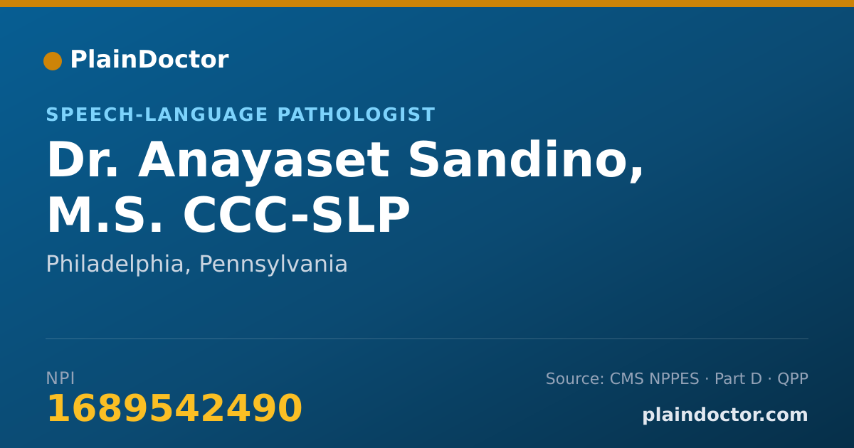 Shareable card for Anayaset Sandino, M.S. CCC-SLP - Speech-Language Pathologist, Philadelphia, PA
