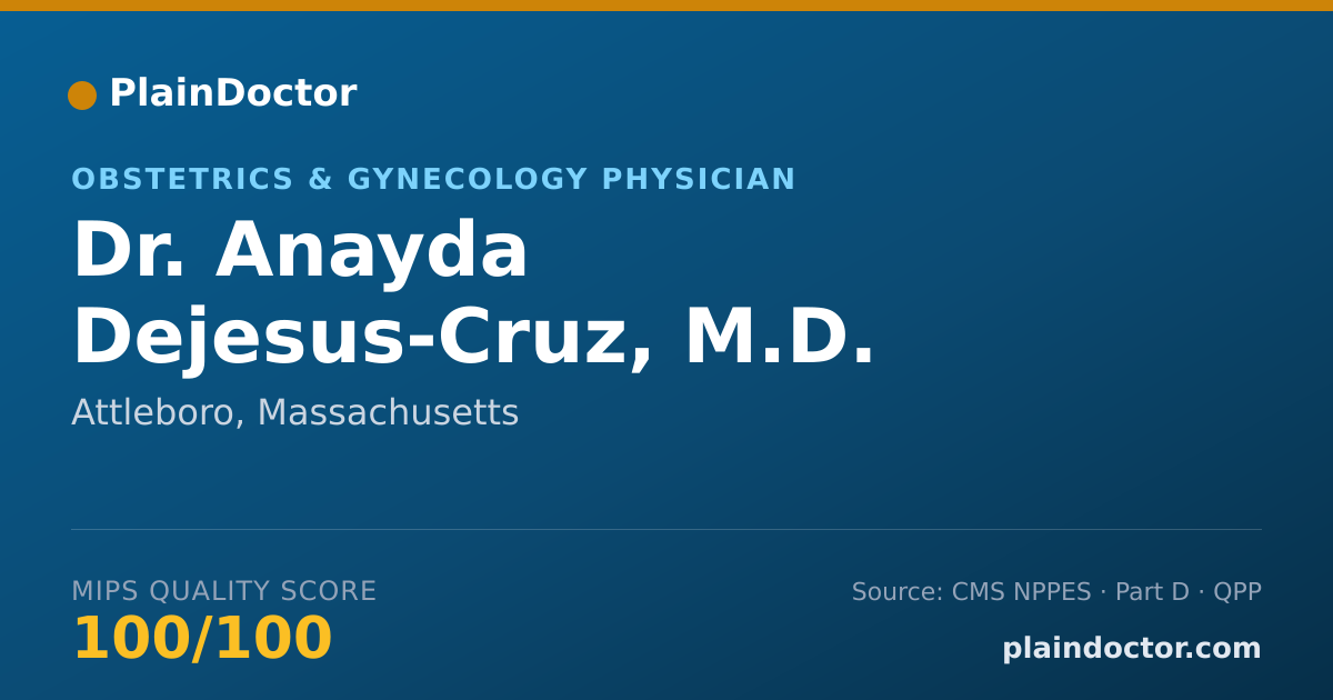 Shareable card for Anayda Dejesus-Cruz, M.D. - Obstetrics & Gynecology Physician, Attleboro, MA