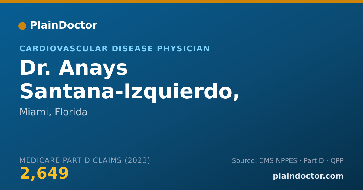 Shareable card for Anays Santana-Izquierdo, M.D. - Cardiovascular Disease Physician, Miami, FL