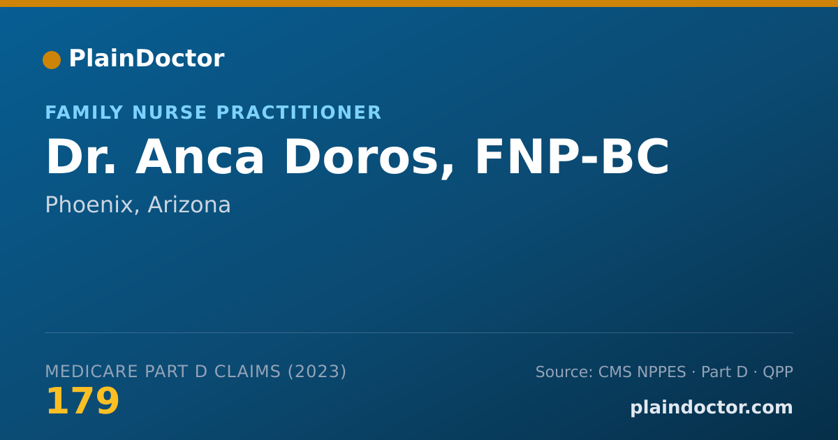 Shareable card for Anca Doros, FNP-BC - Family Nurse Practitioner, Phoenix, AZ