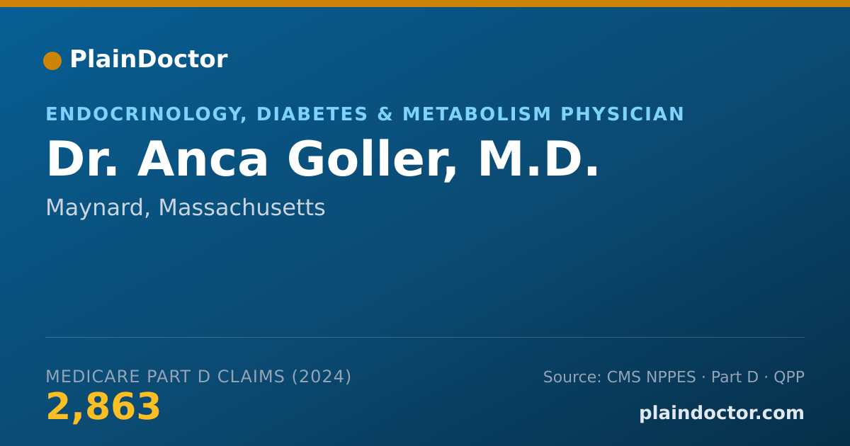 Shareable card for Anca Goller, M.D. - Endocrinology, Diabetes & Metabolism Physician, Maynard, MA