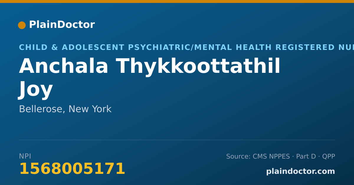 Shareable card for Anchala Thykkoottathil Joy - Child & Adolescent Psychiatric/Mental Health Registered Nurse, Bellerose, NY