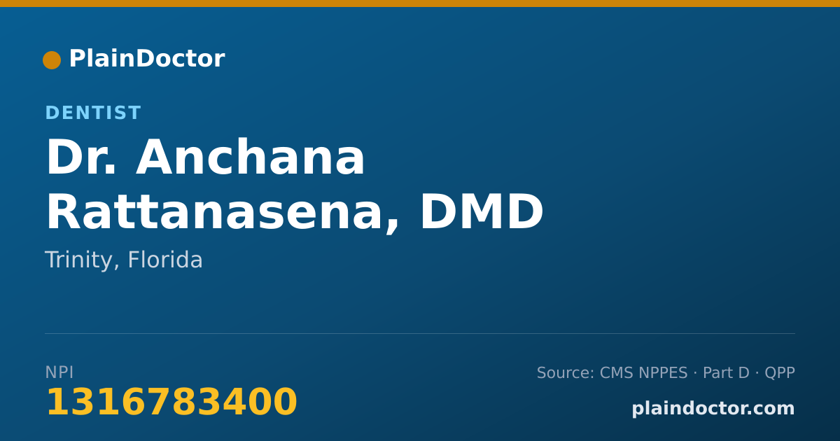 Shareable card for Anchana Rattanasena, DMD - Dentist, Trinity, FL