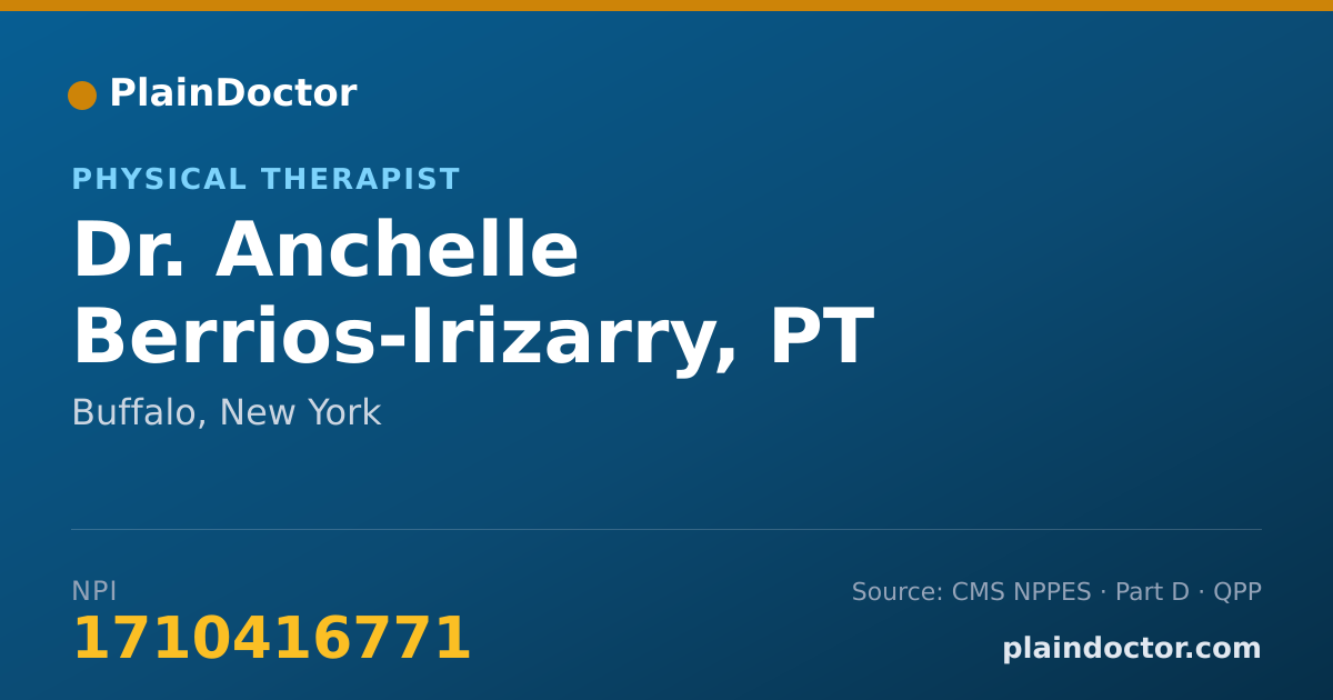 Shareable card for Anchelle Berrios-Irizarry, PT - Physical Therapist, Buffalo, NY