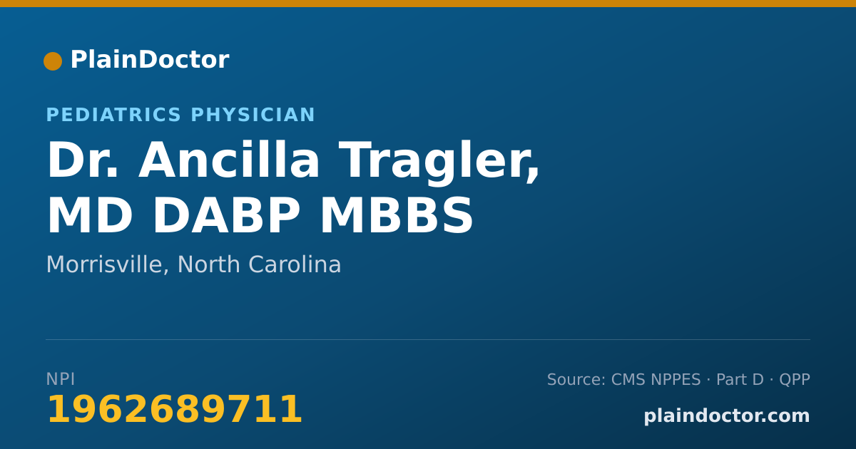Shareable card for Ancilla Tragler, MD DABP MBBS - Pediatrics Physician, Morrisville, NC