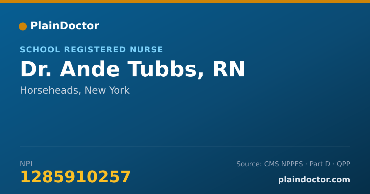 Shareable card for Ande Tubbs, RN - School Registered Nurse, Horseheads, NY