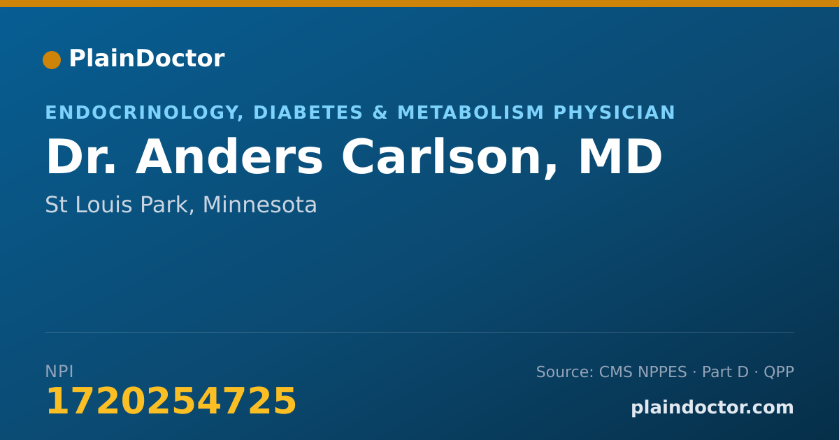 Shareable card for Anders Carlson, MD - Endocrinology, Diabetes & Metabolism Physician, St Louis Park, MN