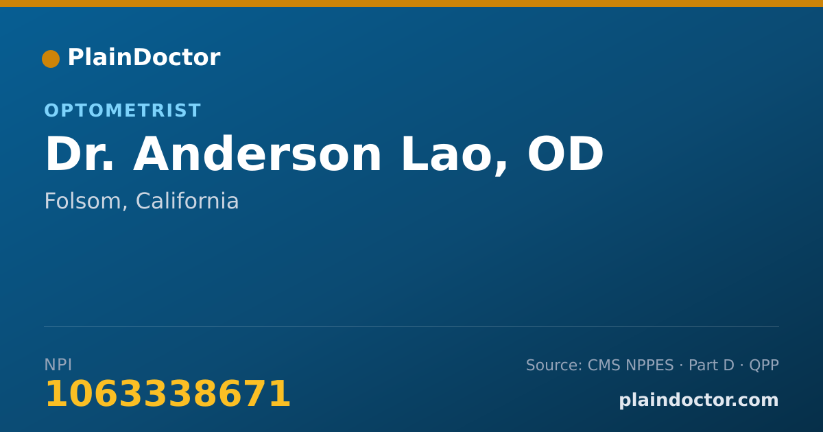 Shareable card for Anderson Lao, OD - Optometrist, Folsom, CA
