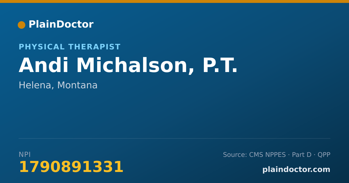 Shareable card for Andi Michalson, P.T. - Physical Therapist, Helena, MT