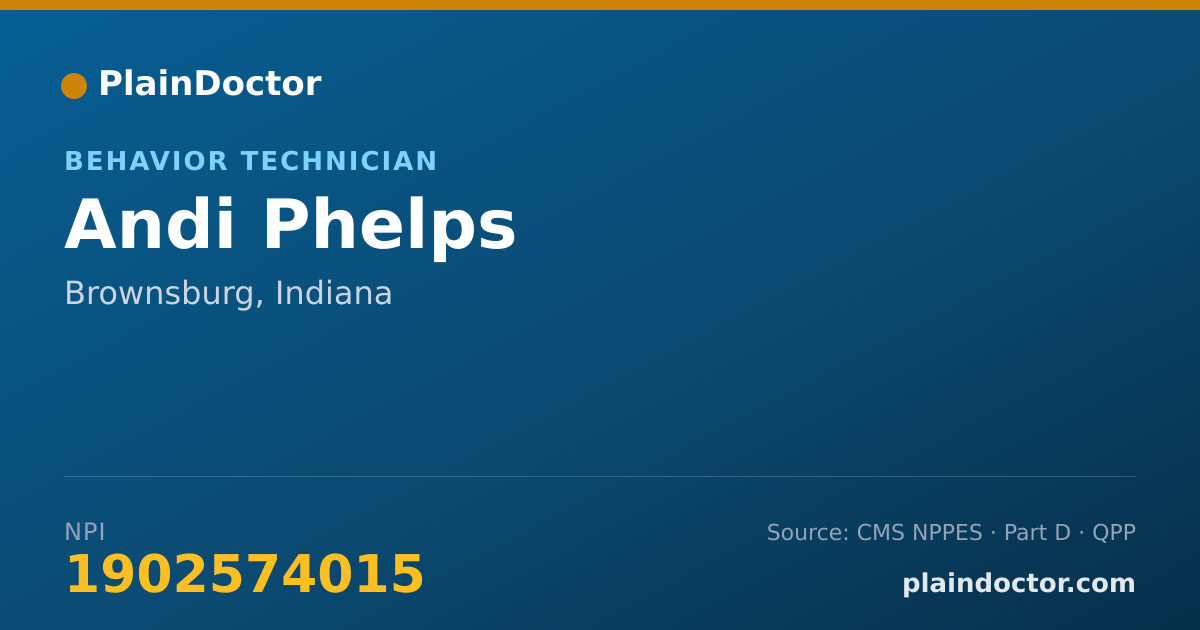 Shareable card for Andi Phelps - Behavior Technician, Brownsburg, IN