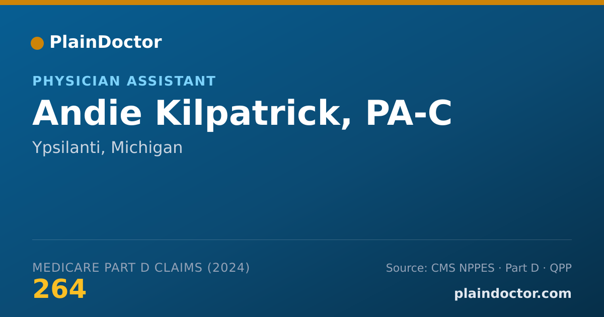 Shareable card for Andie Kilpatrick, PA-C - Physician Assistant, Ypsilanti, MI