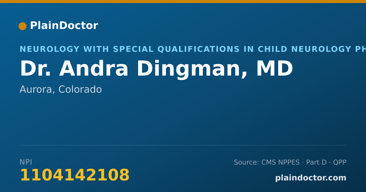 Shareable card for Andra Dingman, MD - Neurology with Special Qualifications in Child Neurology Physician, Aurora, CO