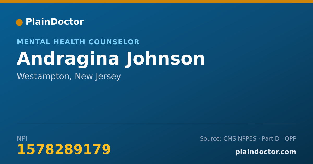 Shareable card for Andragina Johnson - Mental Health Counselor, Westampton, NJ