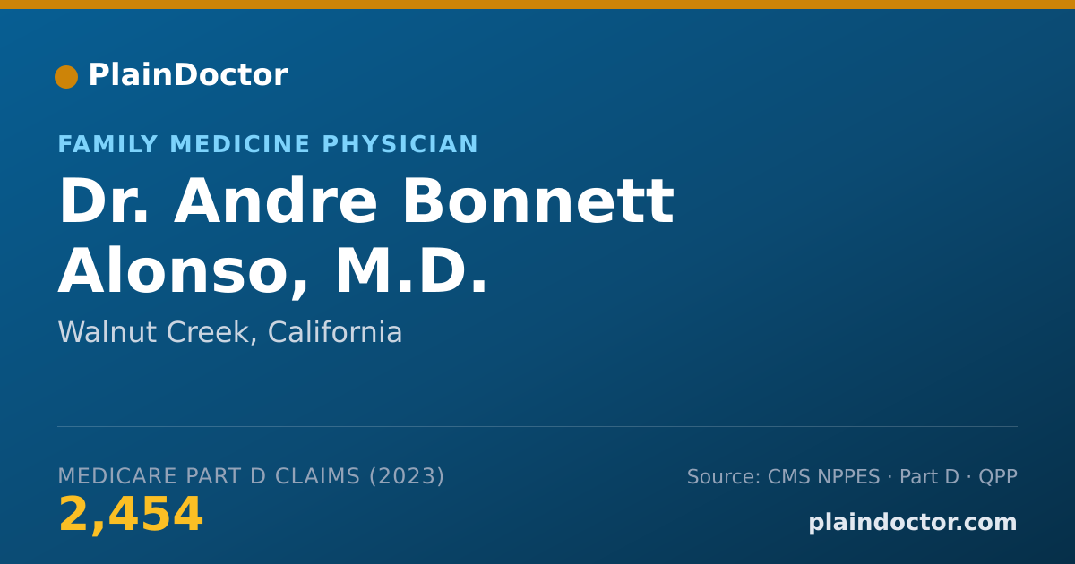 Shareable card for Andre Bonnett Alonso, M.D. - Family Medicine Physician, Walnut Creek, CA