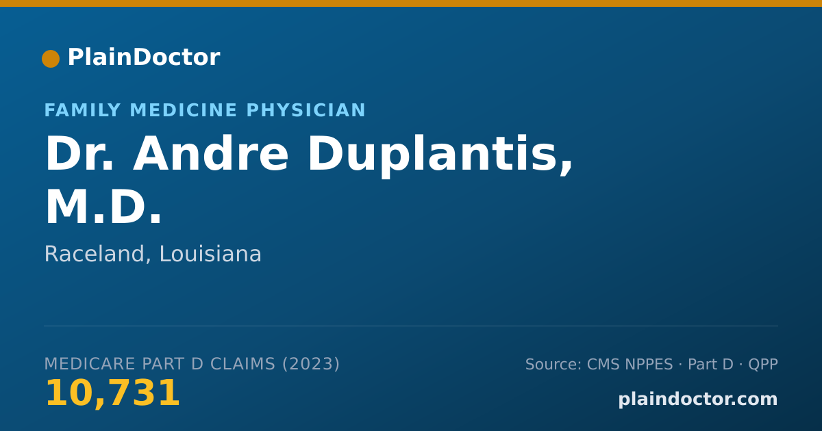 Shareable card for Andre Duplantis, M.D. - Family Medicine Physician, Raceland, LA