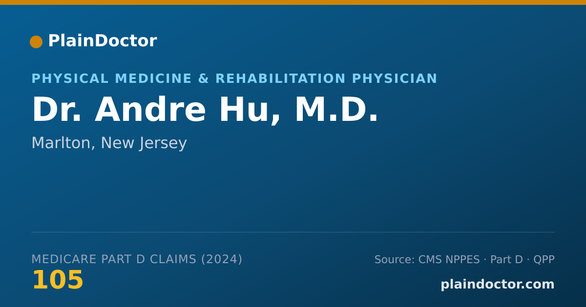Shareable card for Andre Hu, M.D. - Physical Medicine & Rehabilitation Physician, Marlton, NJ