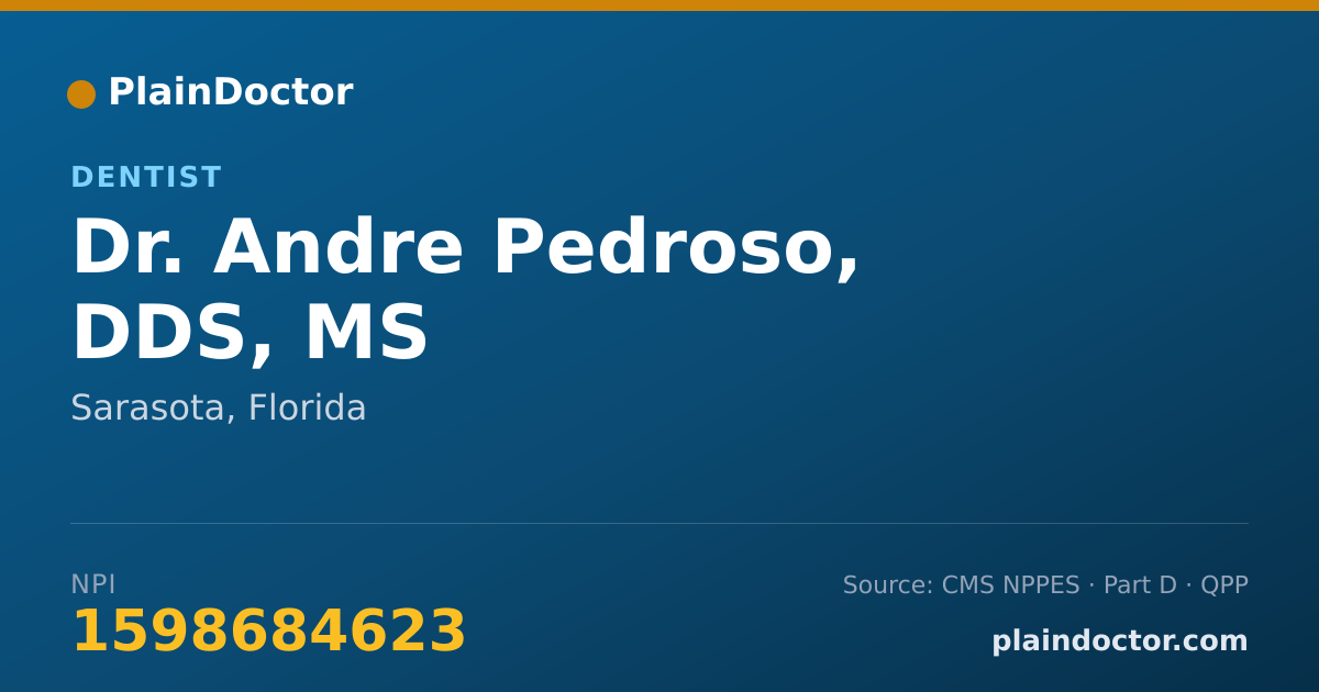 Shareable card for Andre Pedroso, DDS, MS - Dentist, Sarasota, FL