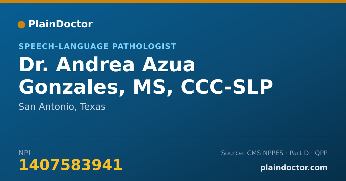 Shareable card for Andrea Azua Gonzales, MS, CCC-SLP - Speech-Language Pathologist, San Antonio, TX