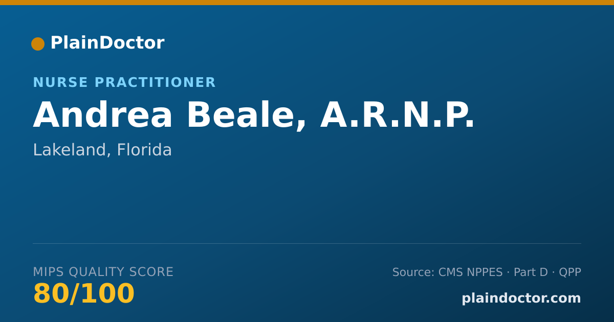 Shareable card for Andrea Beale, A.R.N.P. - Nurse Practitioner, Lakeland, FL