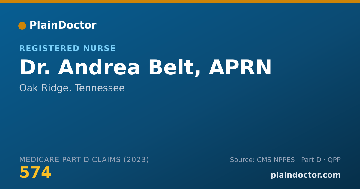 Shareable card for Andrea Belt, APRN - Registered Nurse, Oak Ridge, TN
