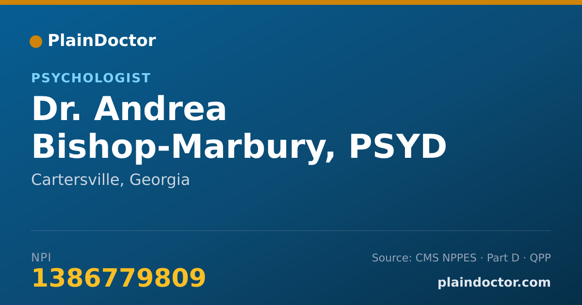 Shareable card for Andrea Bishop-Marbury, PSYD - Psychologist, Cartersville, GA